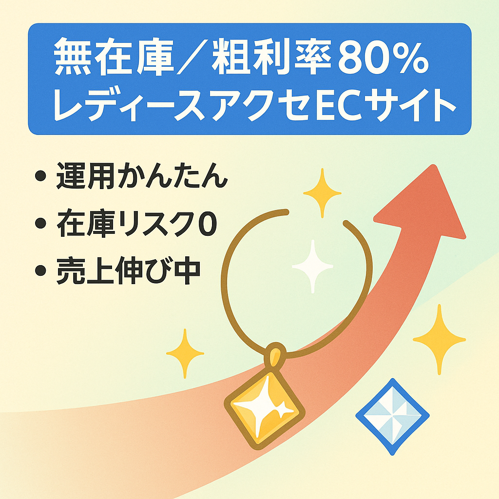 【無在庫・粗利率80%・運用工数小】レディースアクセECサイト