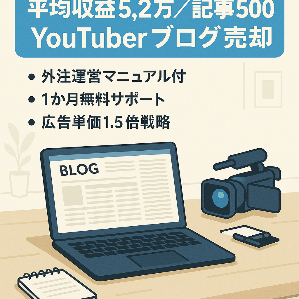 【※最終値下げ※】記事数500以上のYouTuberまとめブログ！直近半年の平均収益52,000円！マニュアル・無料サポート完備