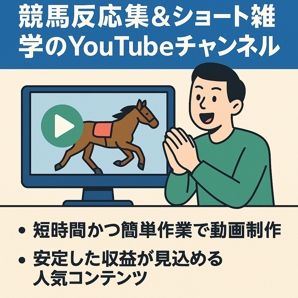 【大幅値下げ】競馬反応集&ショート雑学のYouTubeチャンネルを売却します！属人性なしで簡単！【人気ジャンルで副業にもおすすめ】