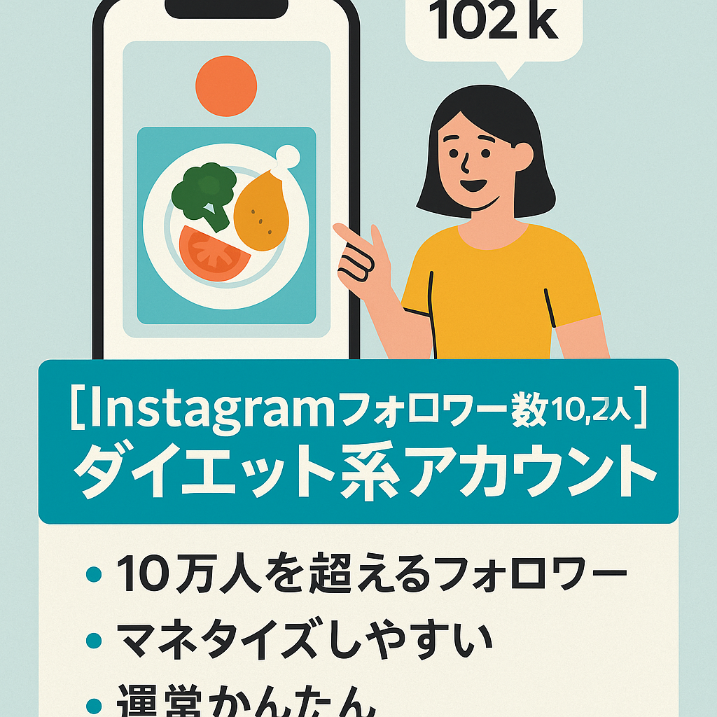 【Instagram フォロワー数10.2万人以上】ダイエット系料理レシピ・暮らしライフハックアカウント／オリジナル＋リポスト運用