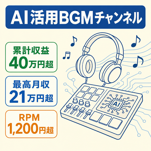 【累計40万円超】【運用コスト低】RPM1,200円超えのAIで作るBGMチャンネル【ネタ切れなし】