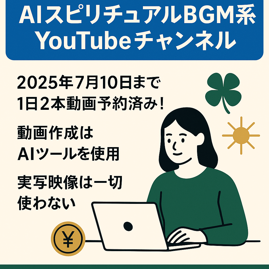 【作業1日20分/外注化可能】AIスピリチュアルBGM系YouTubeチャンネル【金運 幸福 開運】