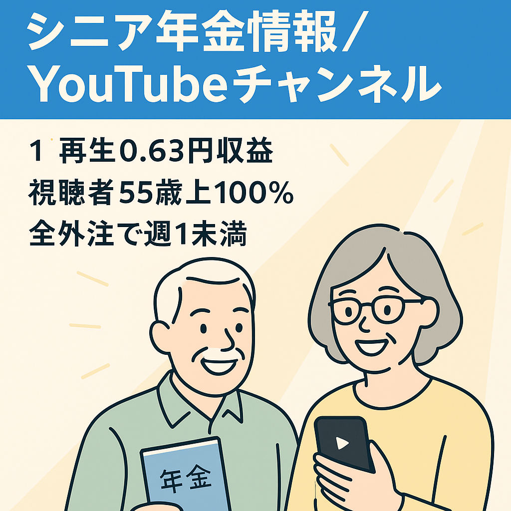 【早い者勝ち！】シニア向け年金YouTube・登録者2.2万人超・99万再生超え動画アリ