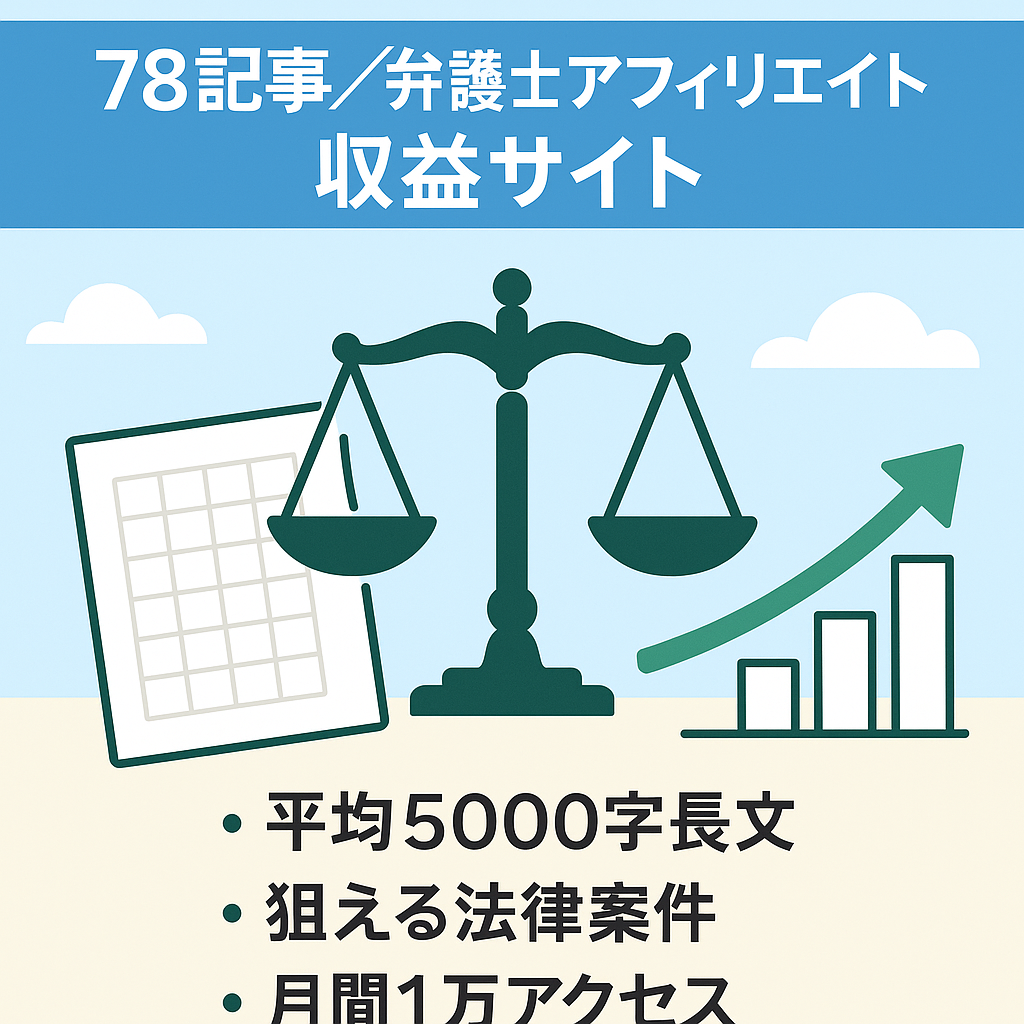 【累計収益24000円・DR10・記事数78】弁護士案件収益化を目指すサイト、雑貨カテゴリーあ
