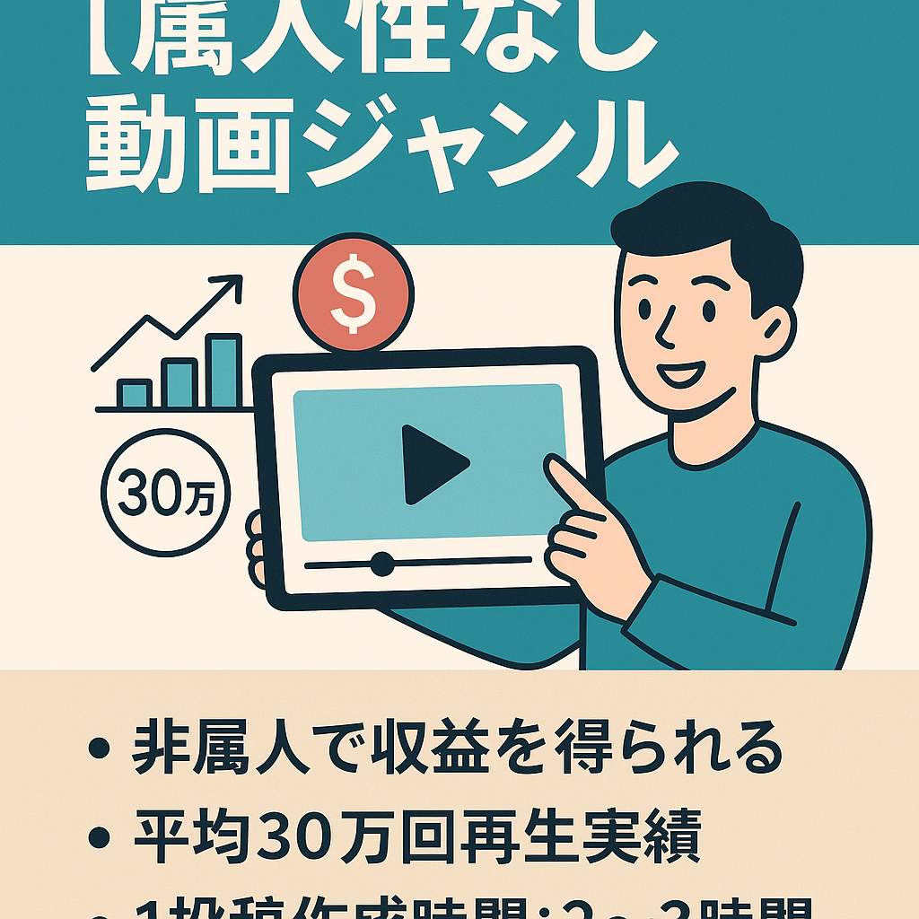 【収益化済/属人性なし】新ジャンル先行利益/平均30万回再生実績/初心者安心サポート付【掲載1月末締】