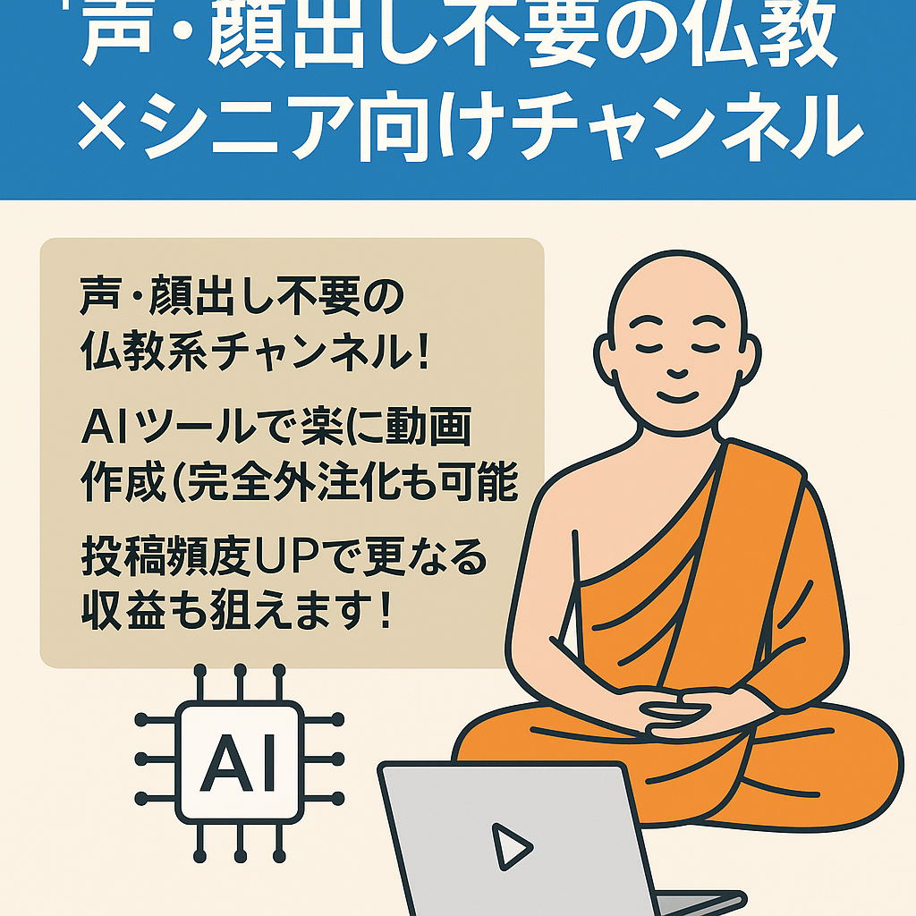 【AIで簡単】収益増加中‼声・顔出し不要の仏教×シニア向けチャンネル
