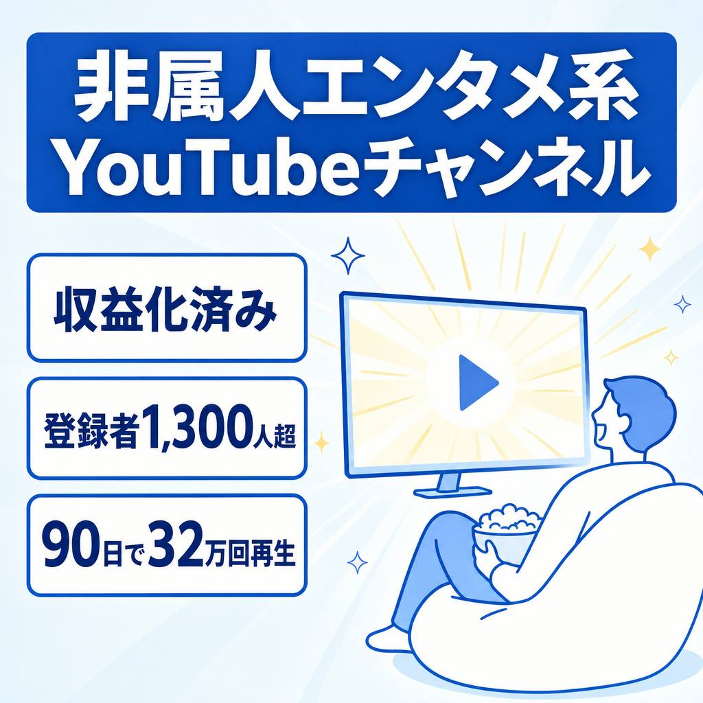 【収益化済み・開設約3ヶ月で登録者1,300人超】直近90日32万再生｜非属人エンタメ系YouTube