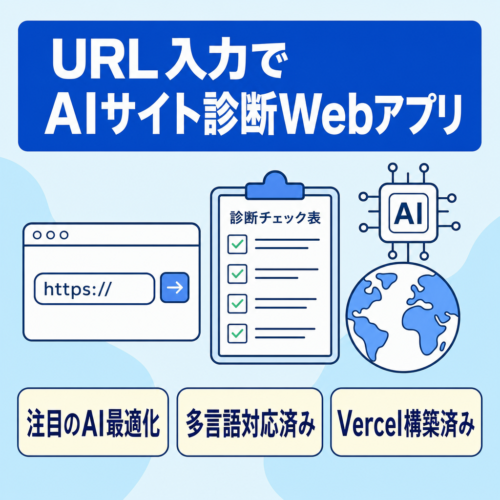 URLを入力するだけで、AIによるサイトのLLMOチェックができるWebアプリ
