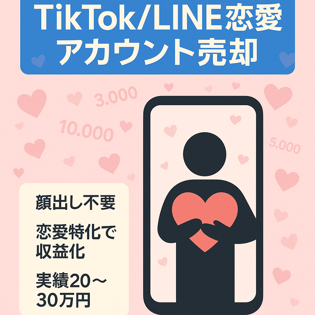 【TikTokフォロワー13万人＋公式LINE1.3万人】属人性の低い恋愛系アカウント｜YouTube5000人はおまけです