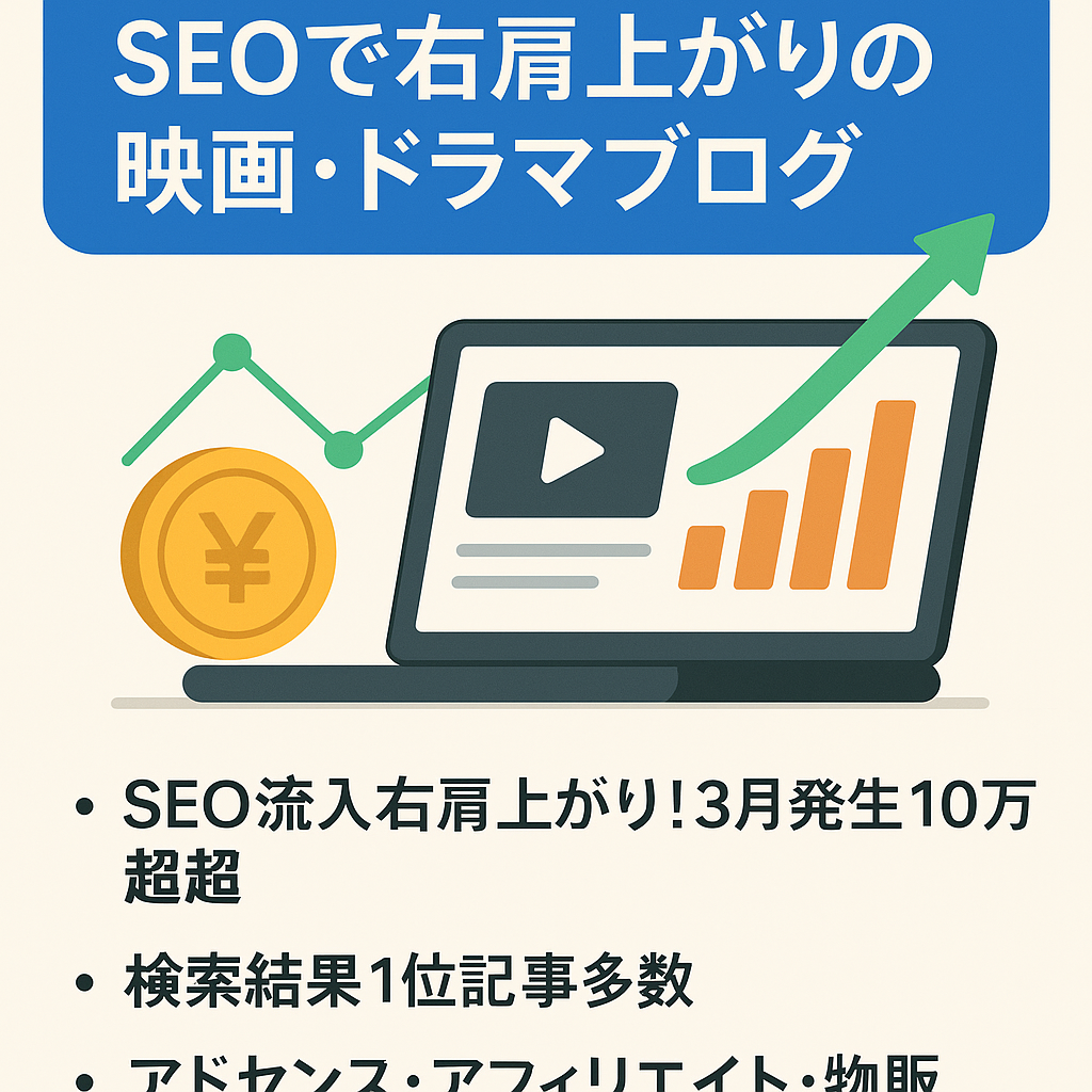 【3月は10万発生！】SEOで右肩上がりの映画・ドラマブログ