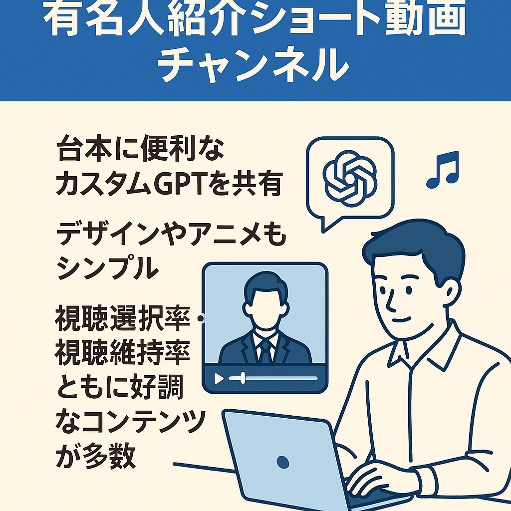【登録者3.8万人】GPTを使った時短運用の有名人紹介ショート動画チャンネル