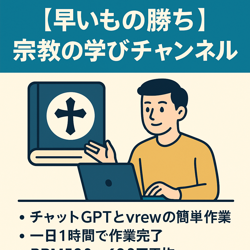 【早いもの勝ち】RPM800〜1000円超えもあり！宗教の学びチャンネル、初心者歓迎、