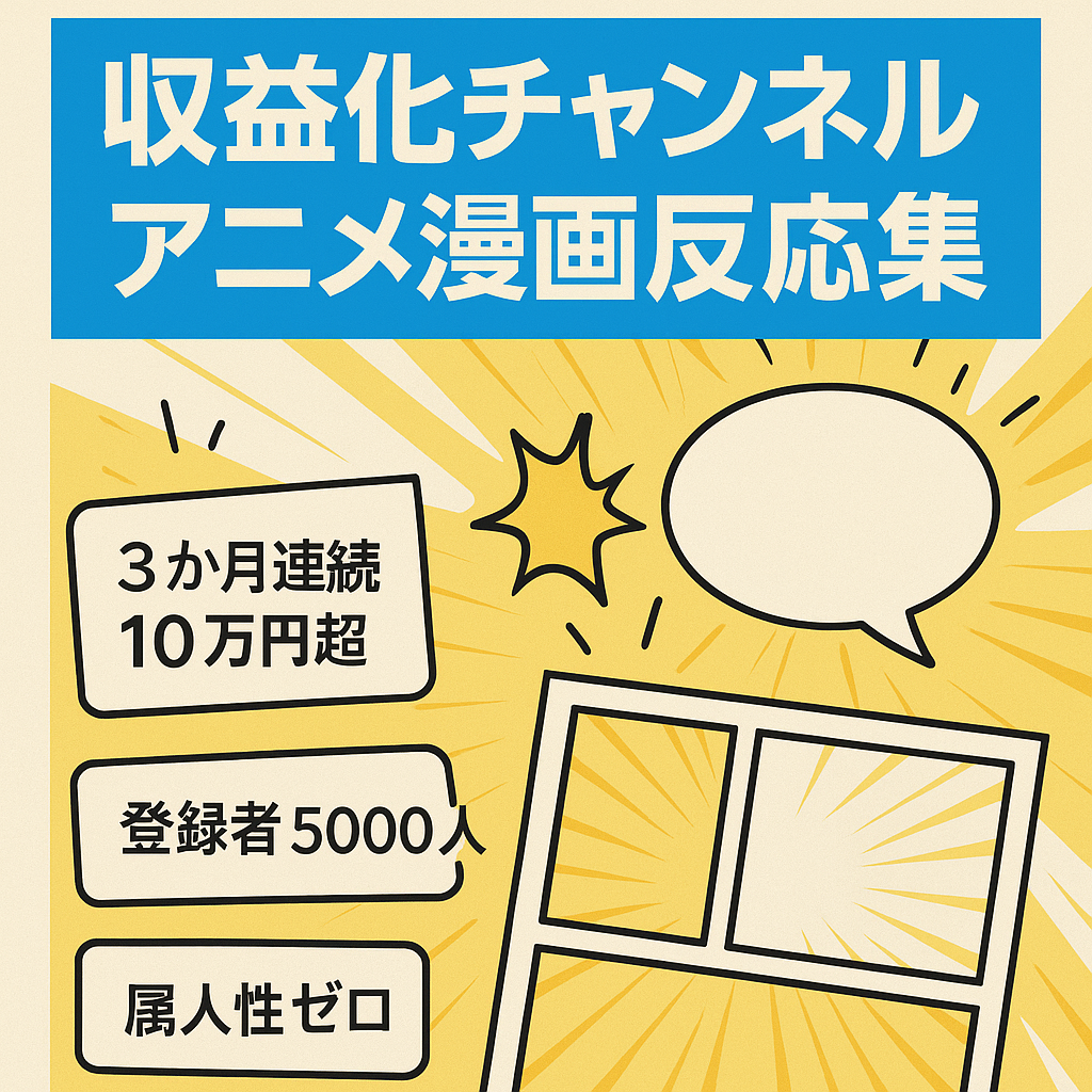 【収益化】アニメ・漫画反応集【3か月連続10万超え】