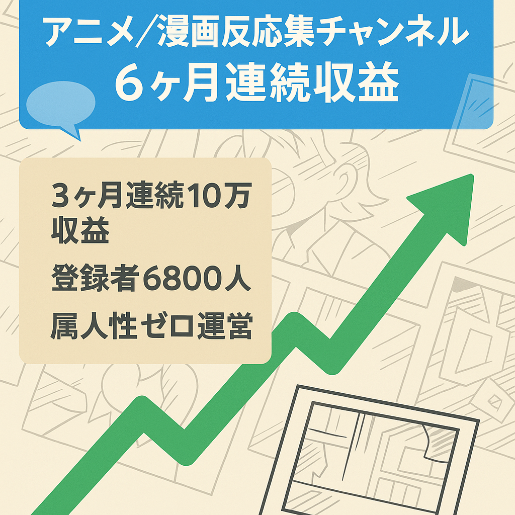 【6ヶ月連続収益】アニメ・漫画反応集【現在も運営中】