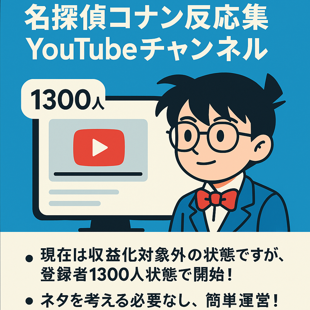 訳あり【収益化対象外】名探偵コナン反応集YouTubeチャンネル【知識不要/属人性なし】