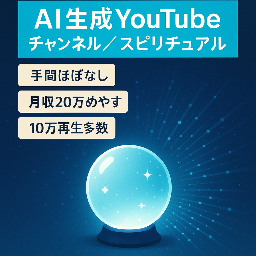 【伸び代抜群！➕10万再生多数】自走可能なAI生成のスピリチュアルチャンネル　最新9月収益:21万（右肩上がり）　値下げ交渉大歓迎！