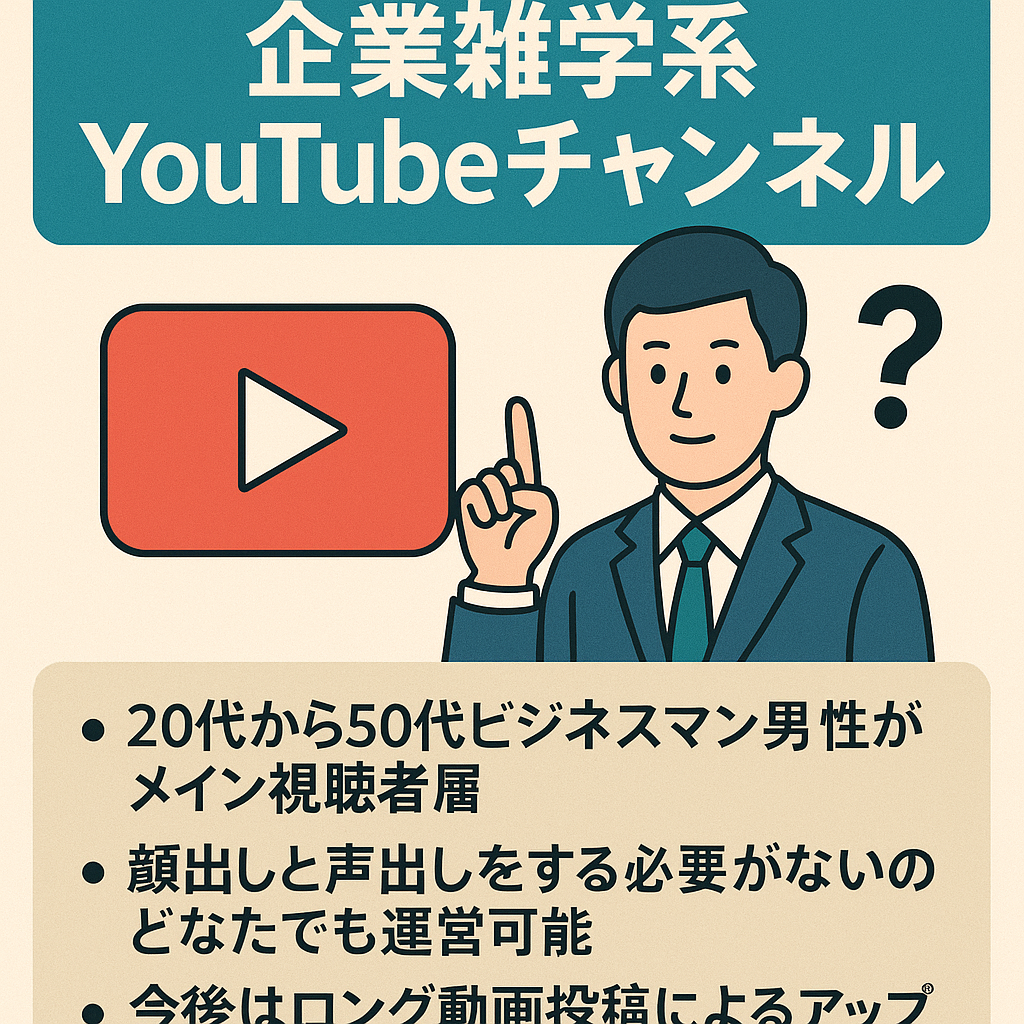【4/30まで・出品取り下げ予定・最終値下げ】企業に関する雑学系Youtubeチャンネル