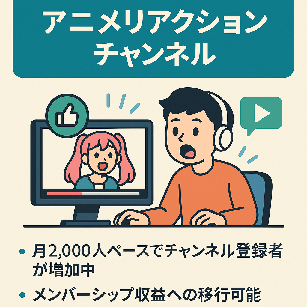 切り抜き：【収益月30万円を6ヶ月以上継続中】登録者2.1万人の海外のアニメリアクション動画まとめチャンネル