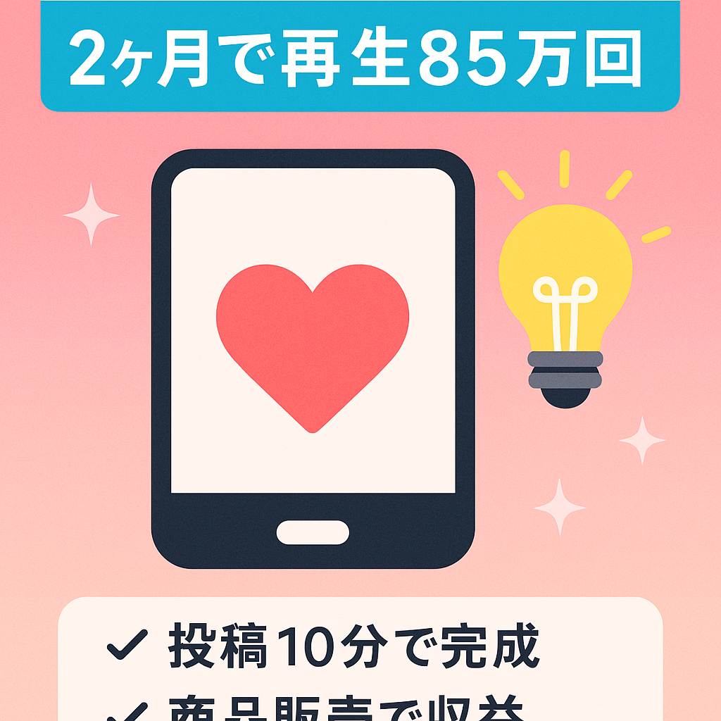 【2ヶ月の再生回数85万回】恋愛･自己啓発系TikTokアカウント