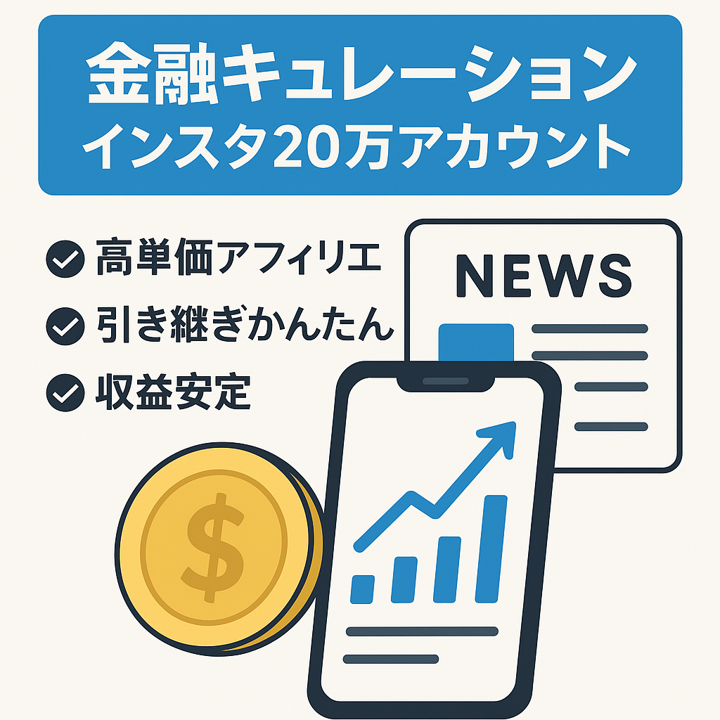 【収益性抜群 Instagram / 20万人超フォロワーの金融に特化したキュレーションアカウント】