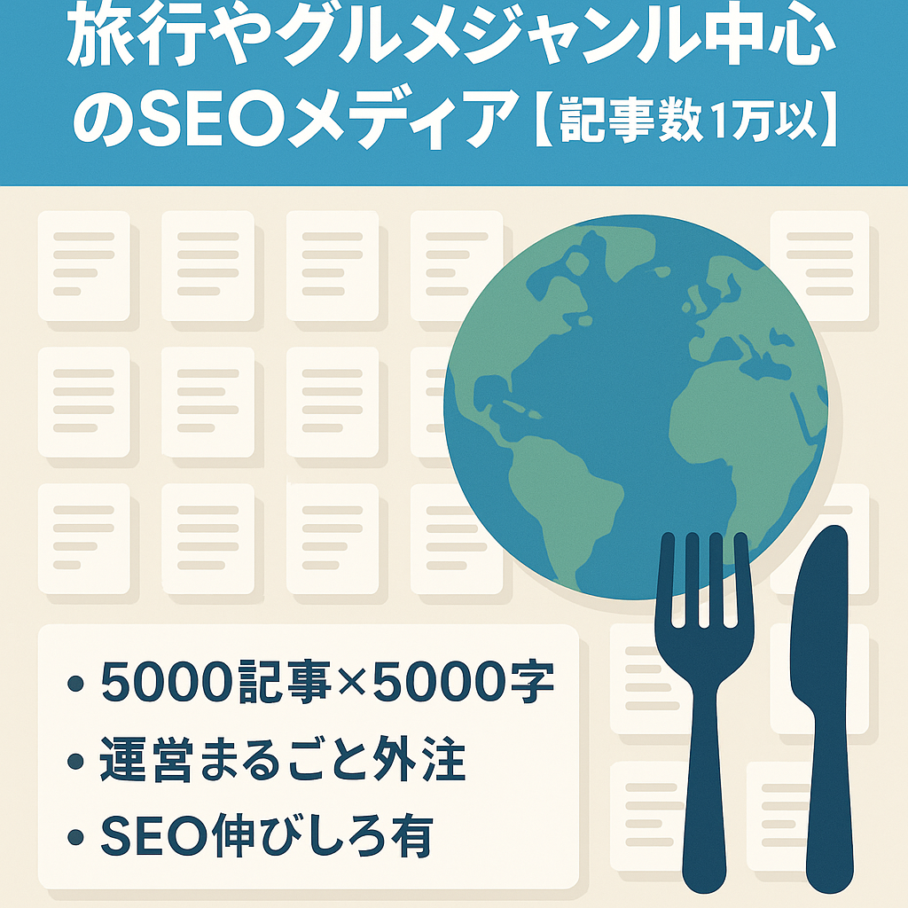 旅行やグルメジャンル中心のSEOメディア【記事数1万以上】