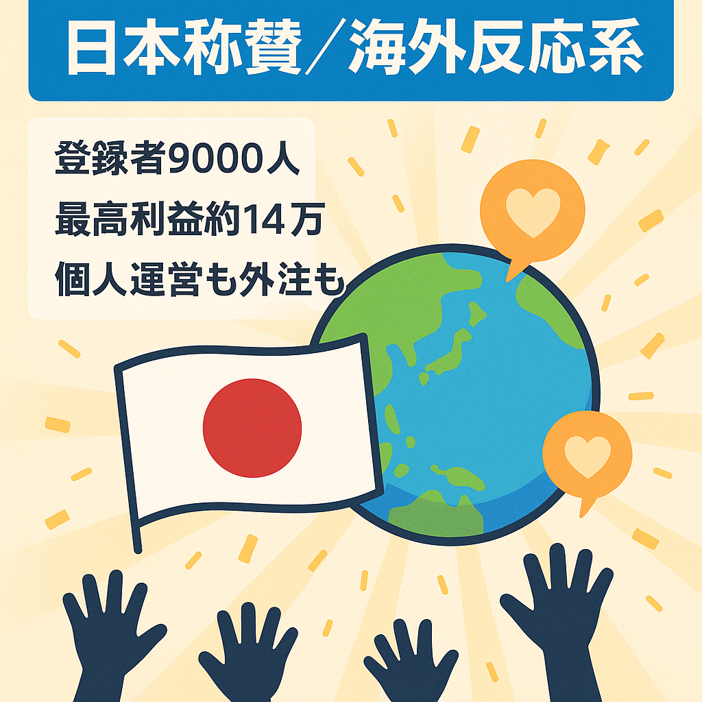 【最高利益約14万円・登録者9000人超え】収益化済みの日本称賛系・海外の反応【外注可能・非属人】