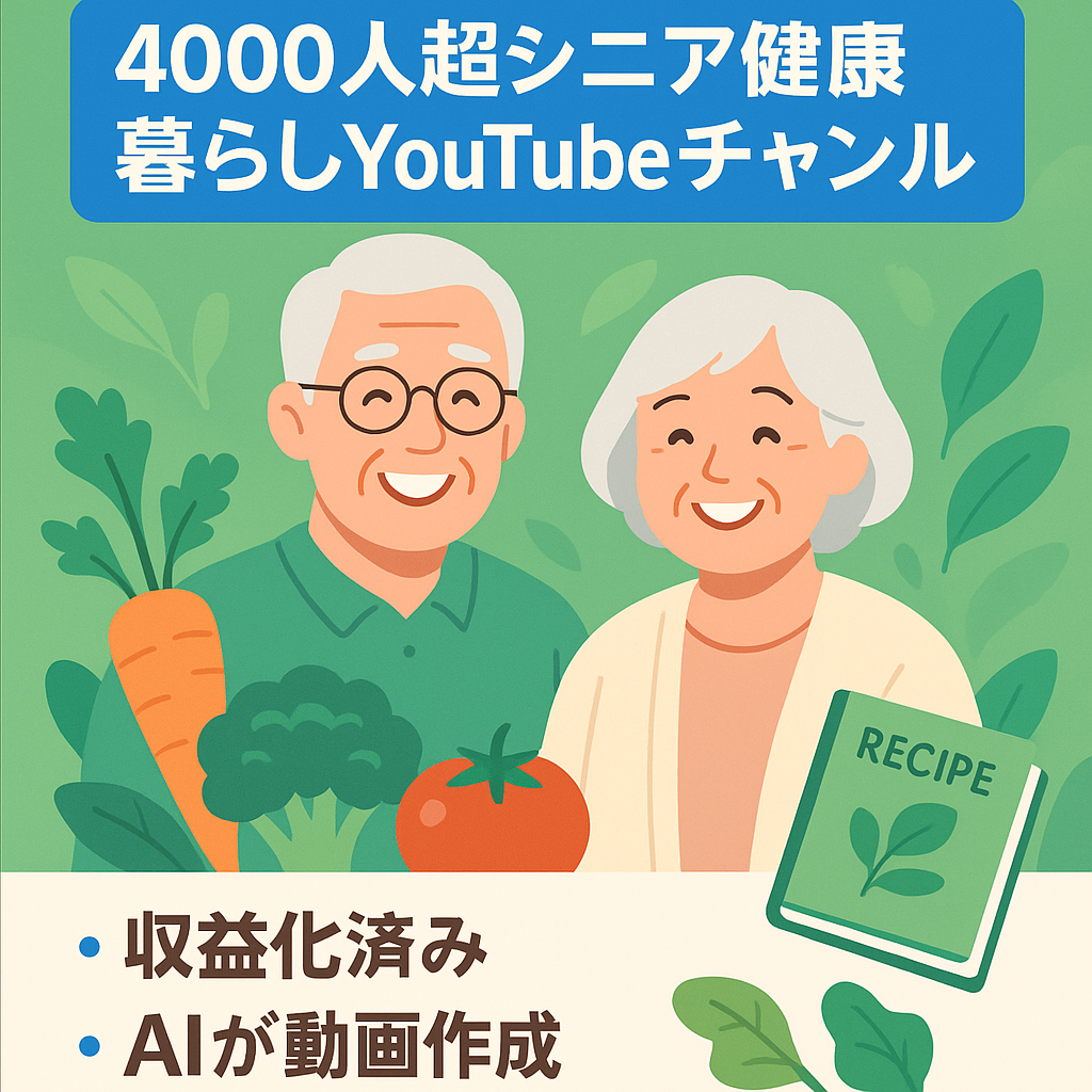 【登録者数4000人超え／収益化済み／AI作成】シニア向け健康と暮らし情報のYouTubeチャンネル