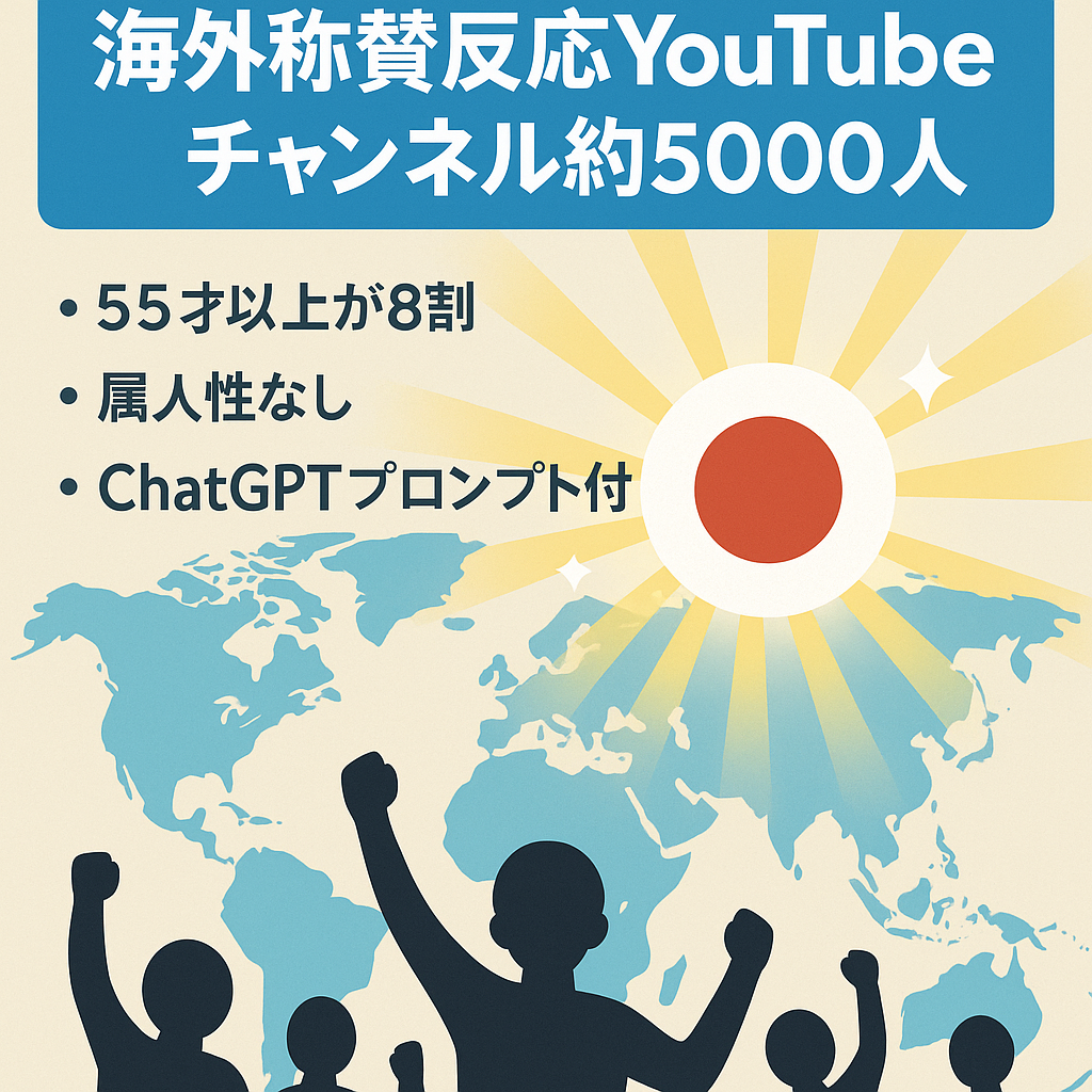 海外の反応（日本称賛系）登録者5000人間近｜属人性なし｜ChatGPT活用