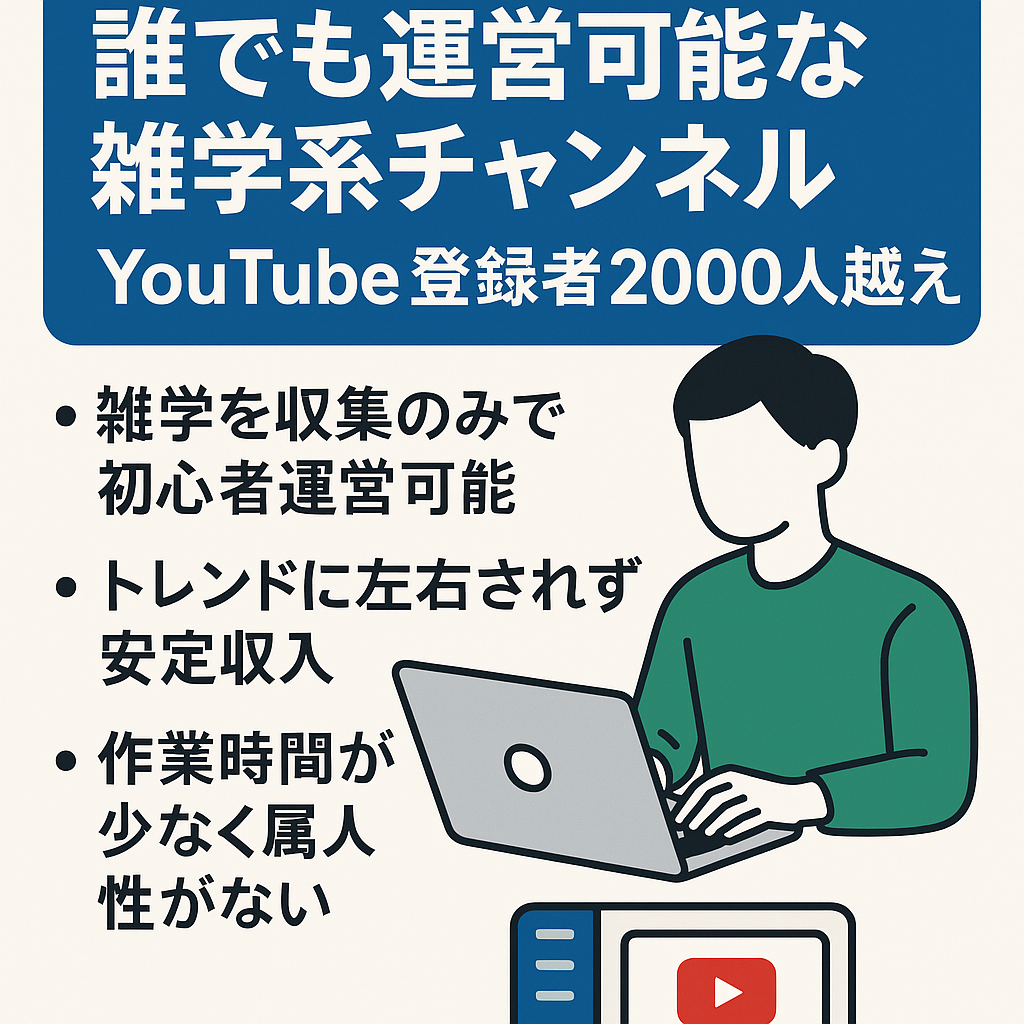 【早い者勝ち！】誰でも運営可能な雑学系チャンネル【YouTube登録者2000人越え】