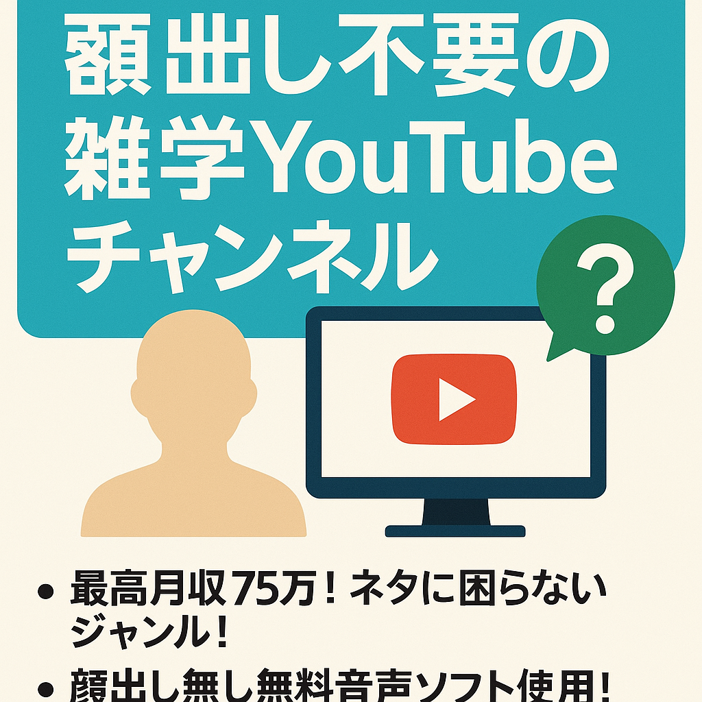 【最高月収75万】顔出し無しで属人性なし！登録者19000以上の雑学YouTubeチャンネル