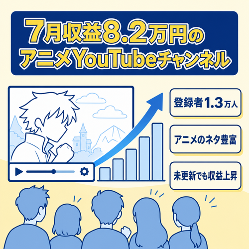 切り抜き：【７月収益 8.2万円】人気アニメに関するYouTubeチャンネル譲渡