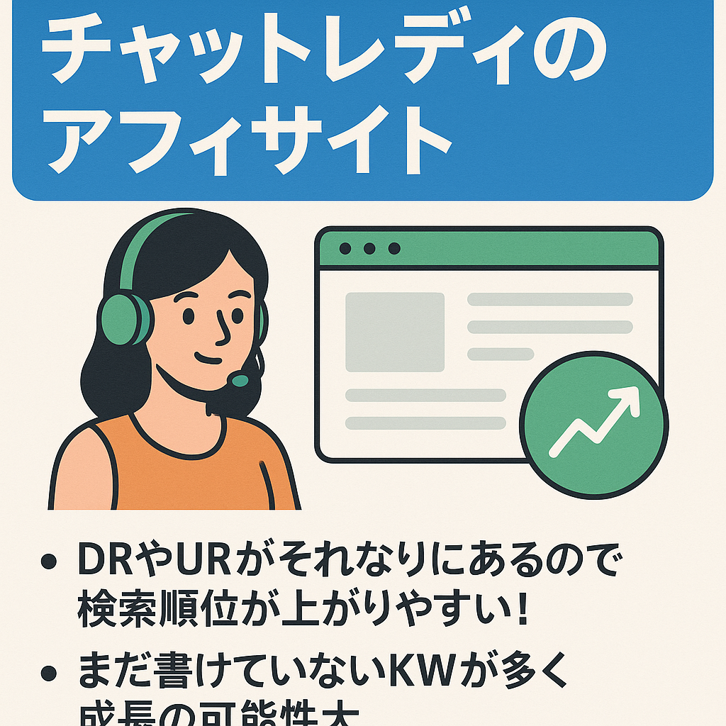 【DR47の強ドメイン運用】チャットレディのずらしKWによるアフィサイト