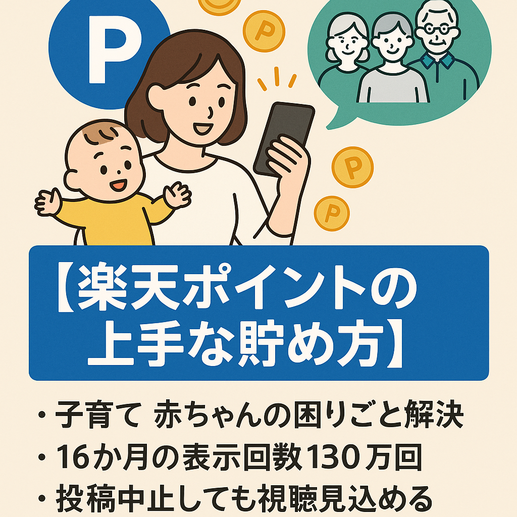 【誰にでも話したくなる話題が満載】【楽天ポイントの上手な貯め方】400記事以上の有益情報。子育てママの必須情報など。三世代ファミリー有益情報が満載。