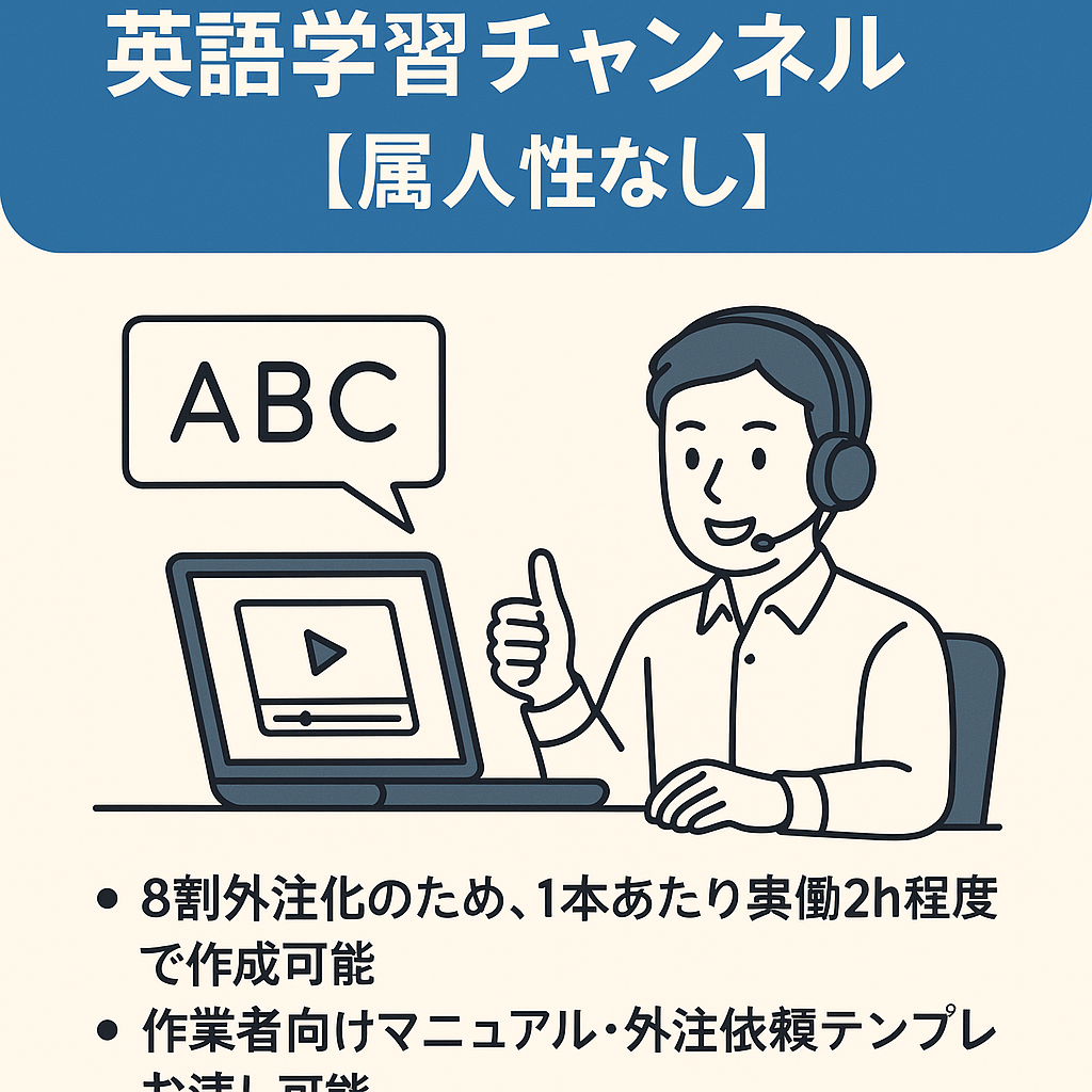 【登録者2.8万人超え/ほぼ外注】英語学習チャンネル【属人性なし】