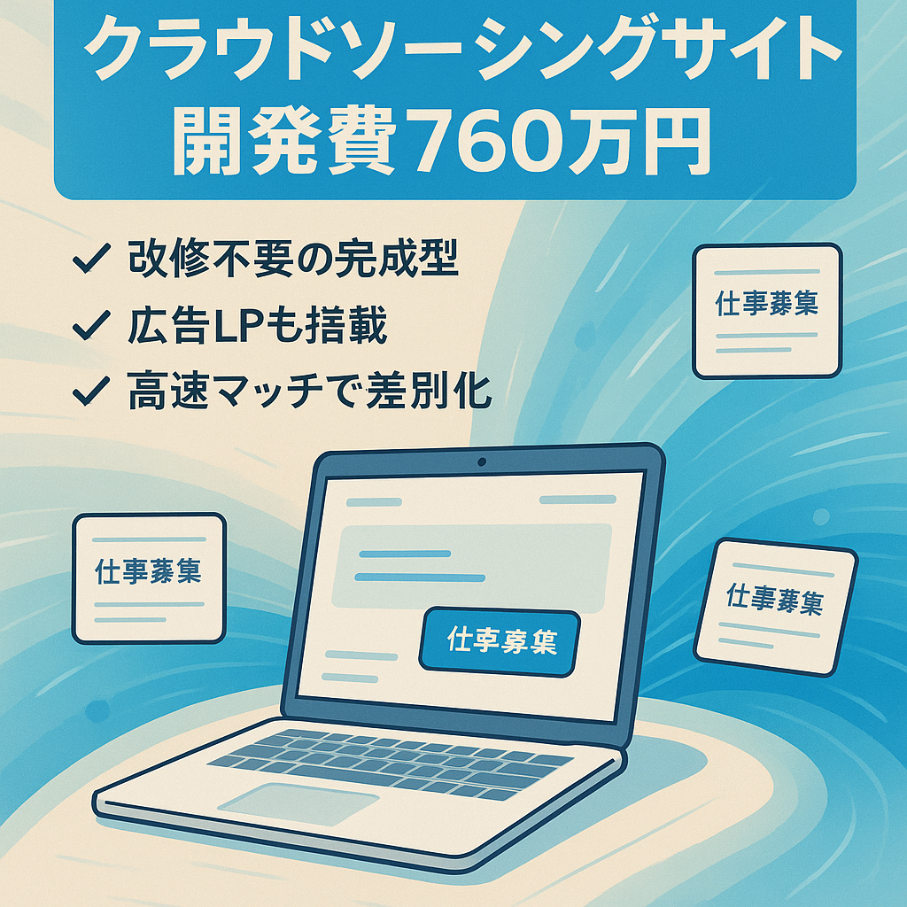 新規事業・副業に最適なクラウドソーシングサイト 【開発費760万円】