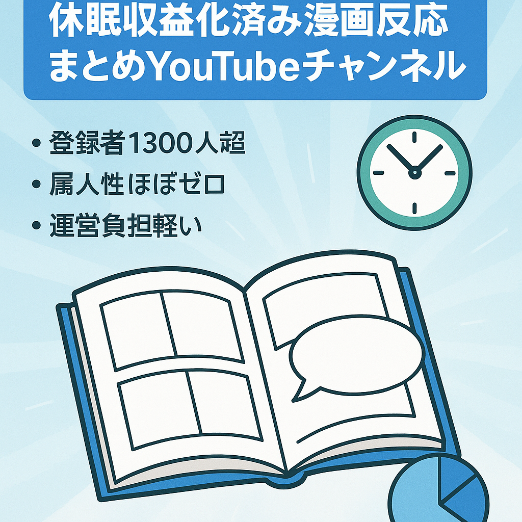 【休眠アカウント】収益化済み　漫画反応まとめチャンネル　属人性無し
