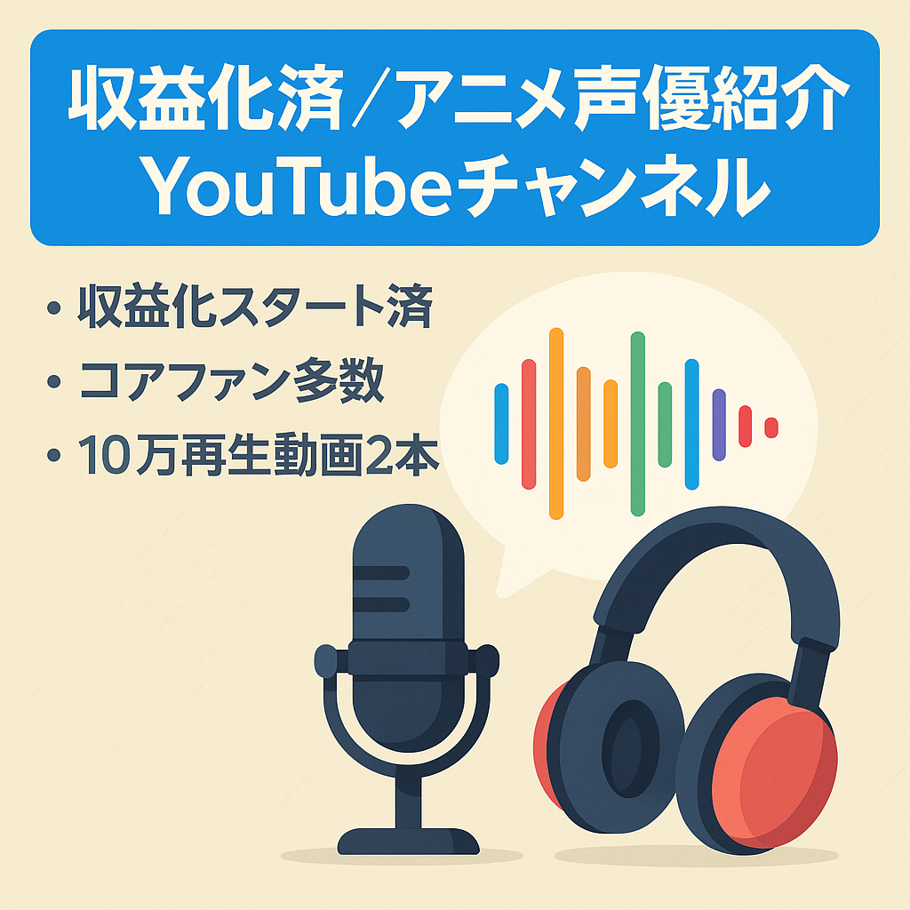 【収益化済み】アニメ声優を紹介する動画のYouTubeチャンネル
