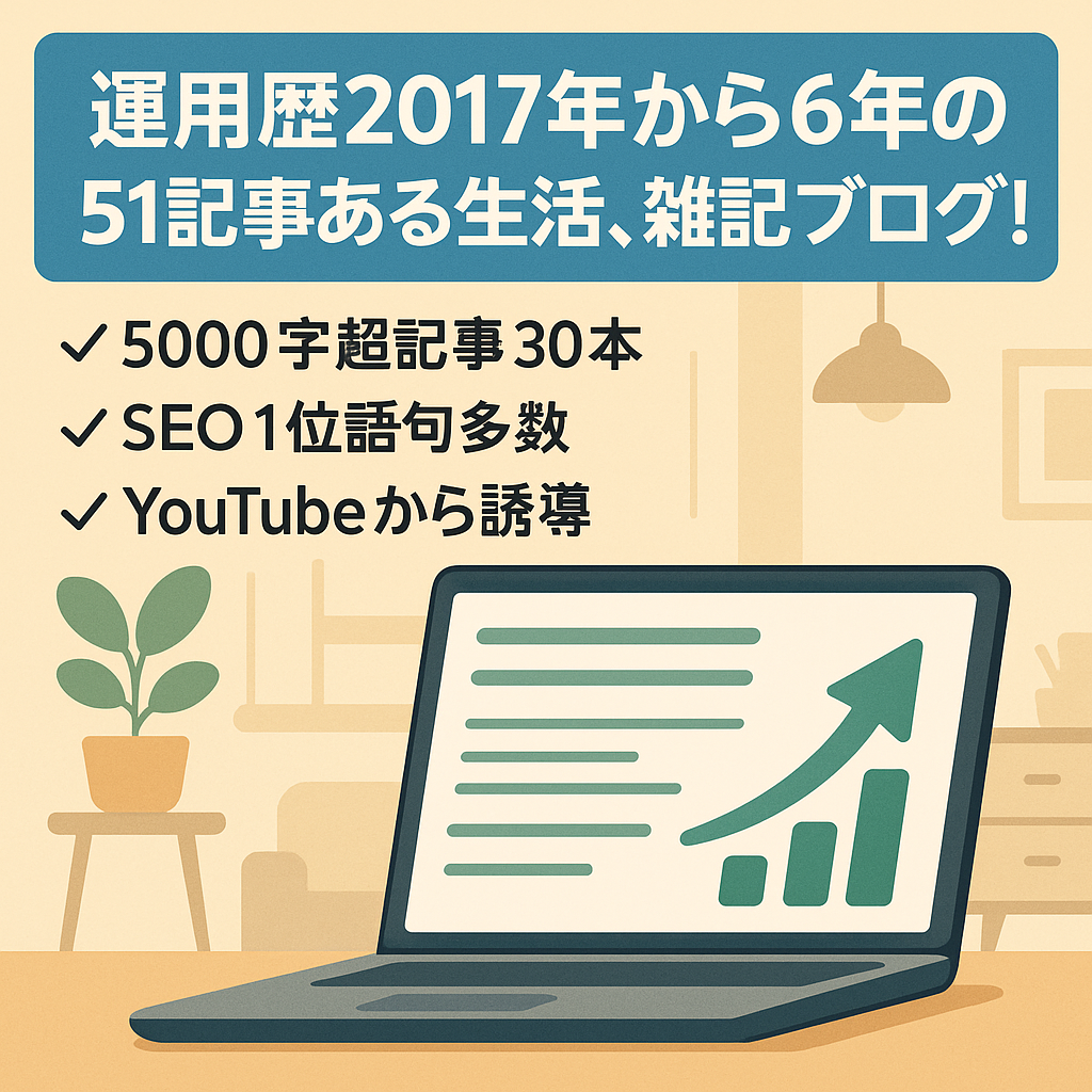 運用歴2017年から6年の51記事ある生活、雑記ブログ！