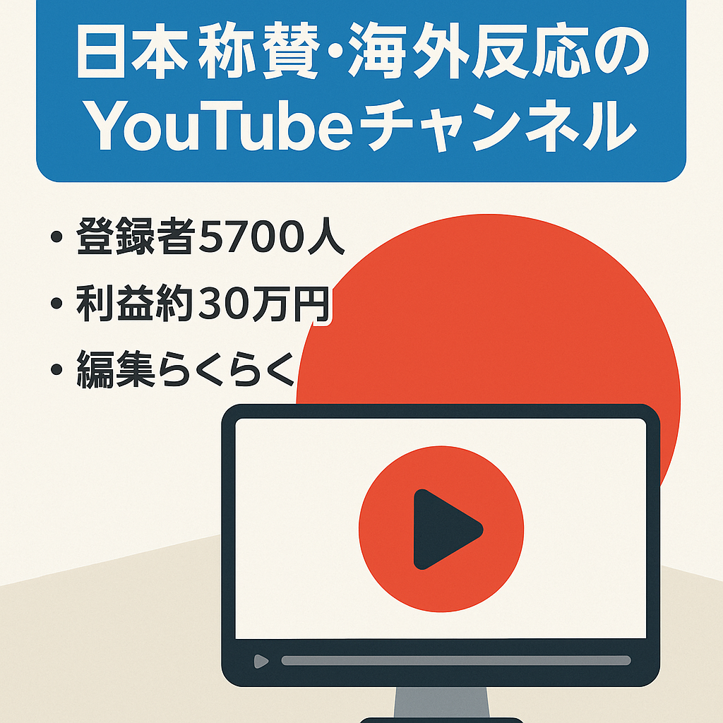 【最高利益約30万円・登録者5700人超え】収益化済みの日本称賛系・海外の反応【外注可能・非属人】