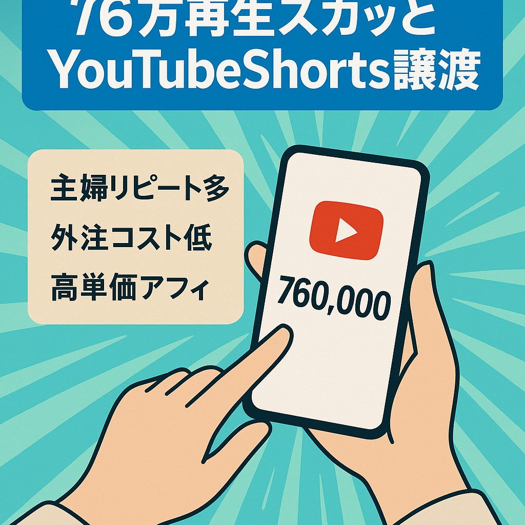 【最大76万再生の動画あり】YouTubeShortsのスカッと系チャンネル譲渡【フル外注可能/属人性なし】