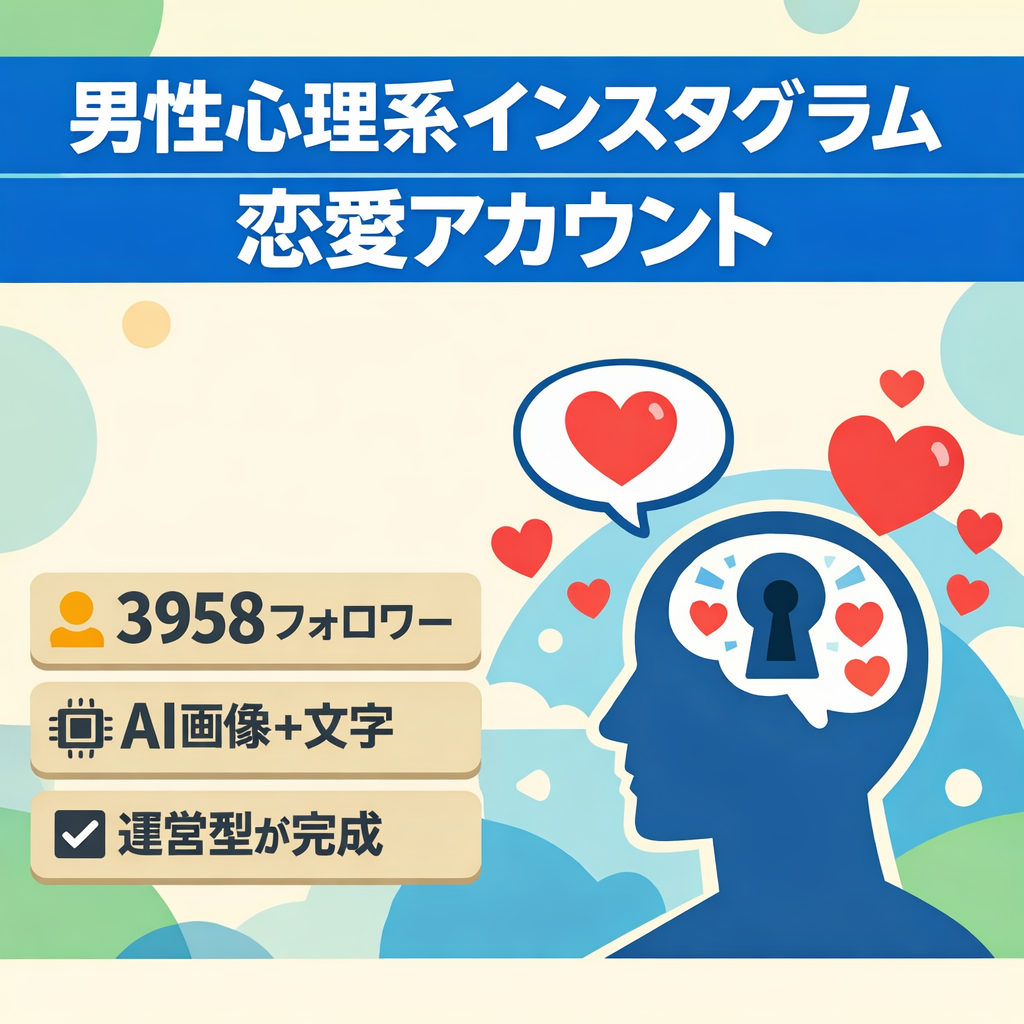 【3,958フォロワー】男性心理系Instagramアカウント｜女性向け恋愛コンテンツ