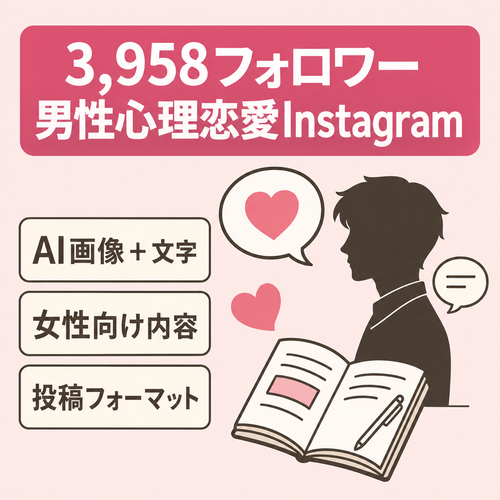 【3,958フォロワー】男性心理系Instagramアカウント｜女性向け恋愛コンテンツ