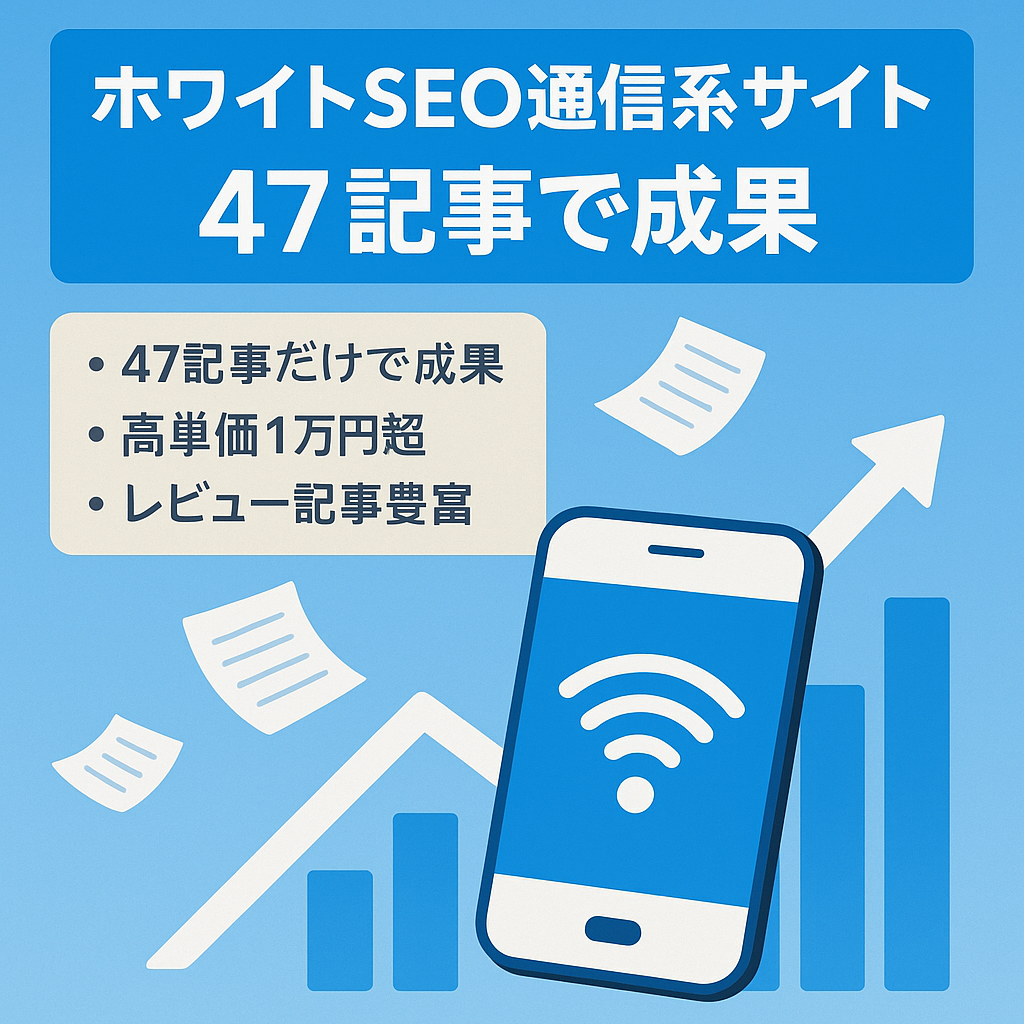 【完全ホワイトSEO】47記事でも成果が発生している通信系サイト