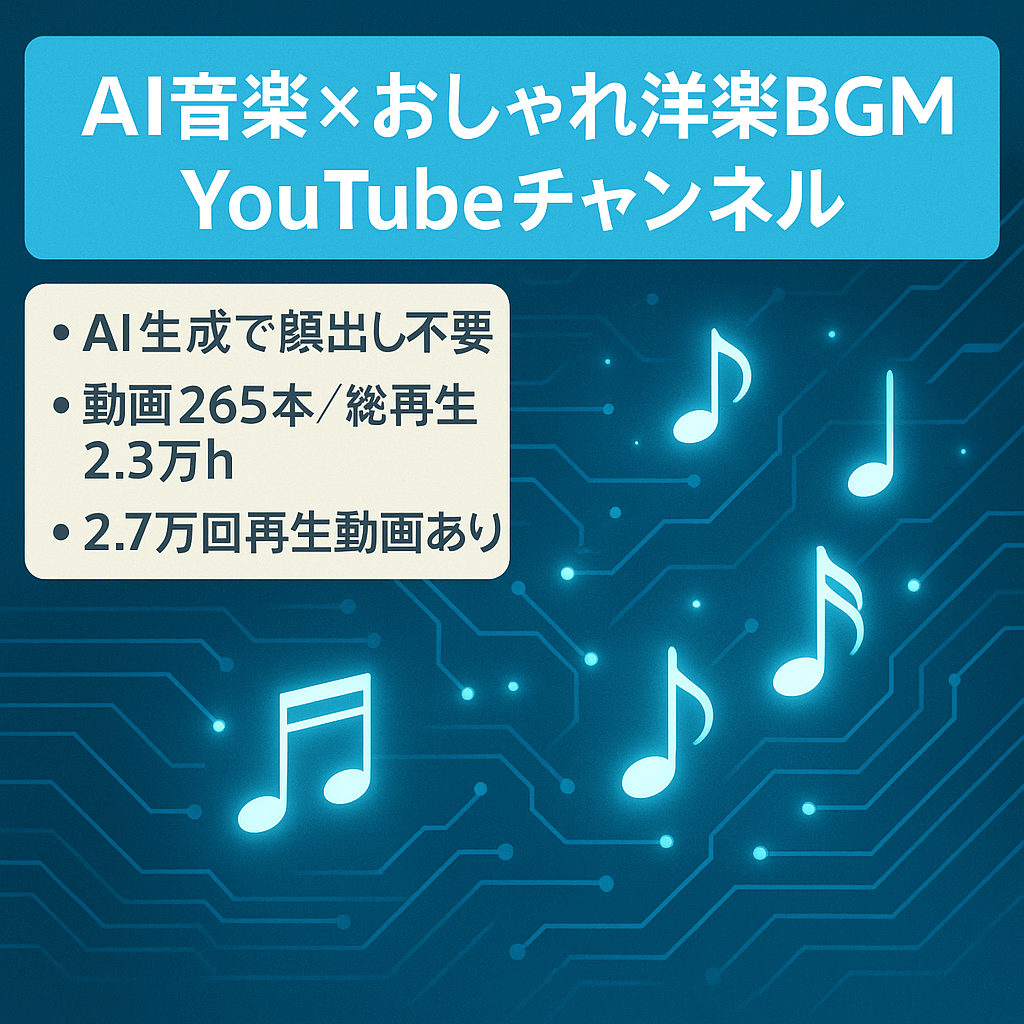 【AI音楽】suno AI×おしゃれ洋楽BGMのYouTubeチャンネル