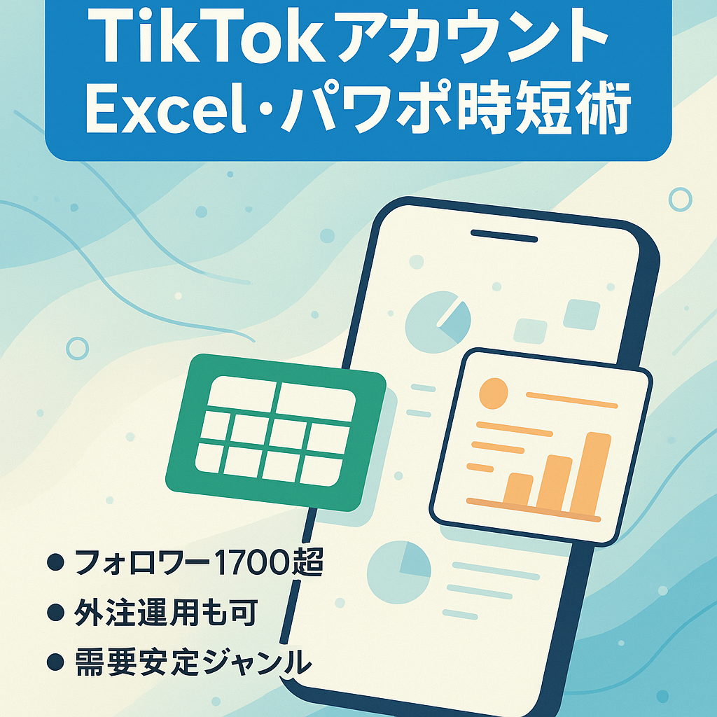 【属人性なし フォロワー1700人以上】Excel・パワポ の時短仕事術Tiktokアカウント