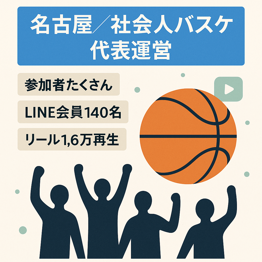 【名古屋に住んでいる方必見！】社会人バスケの代表として楽しく利益をだせます