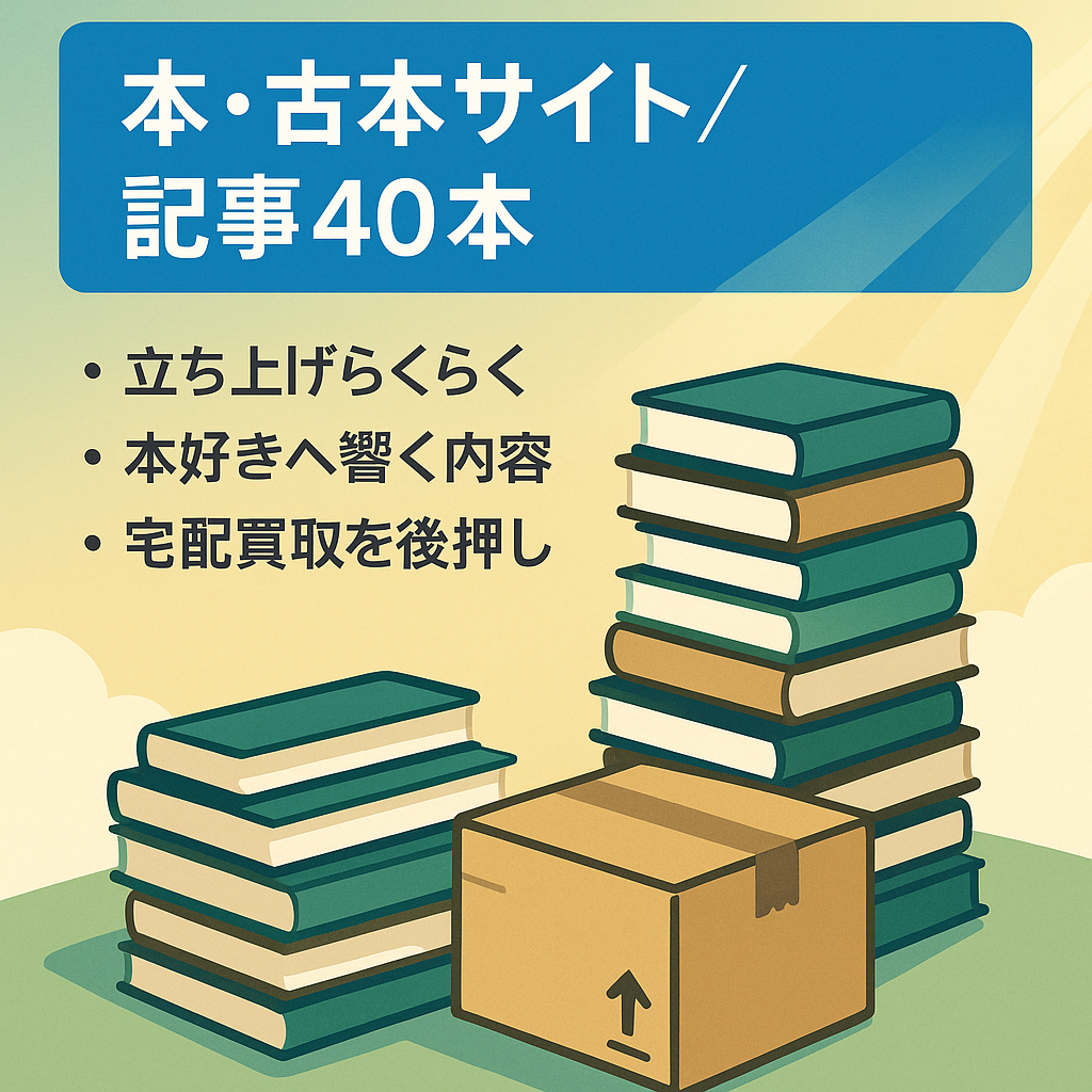 スタートダッシュに 本・古本に関するサイト 記事数４０ (うち宅配買取のアフィリエイト誘導記事18）