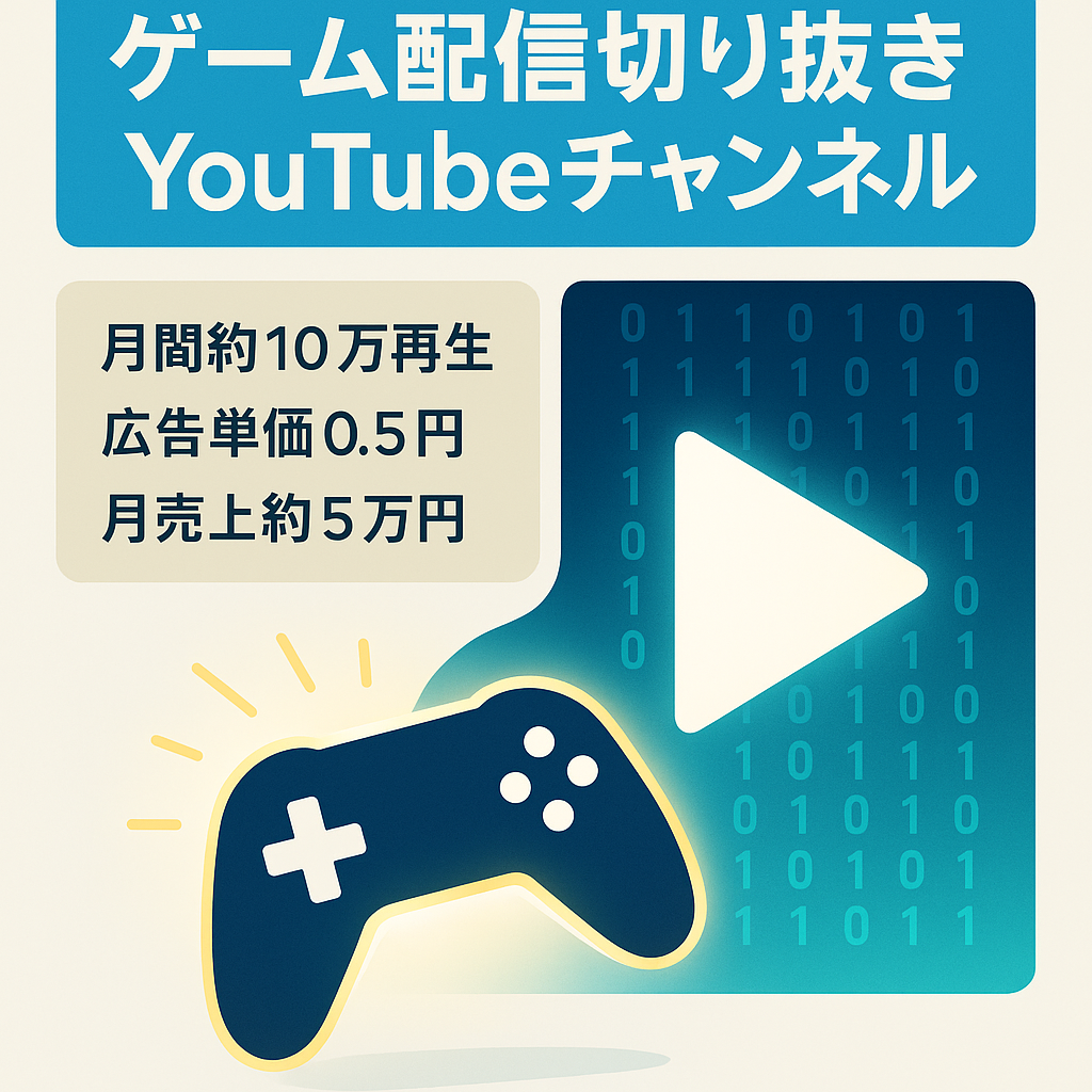 【YouTube】200万人超えゲーム配信者切り抜きチャンネル｜登録者2903人『総再生回数330万』直近12カ月の収益777,056円