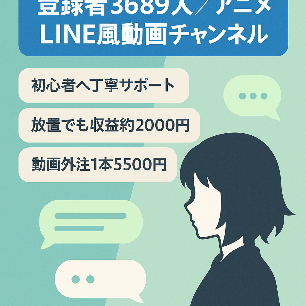 【登録者3689人　全て外注しています】アニメのライン風動画チャンネル