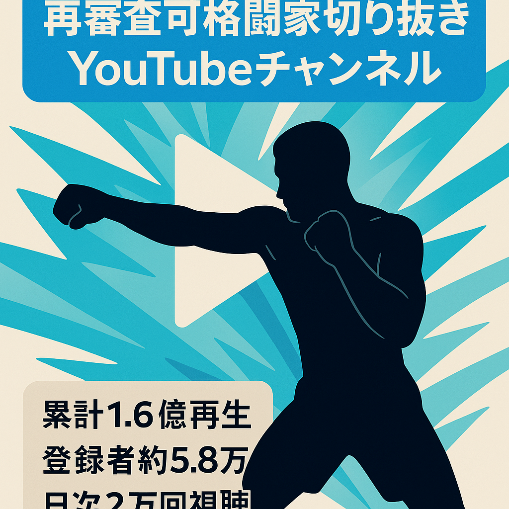 【収益化停止/再申請可能】大物格闘家切り抜きYoutubeチャンネル【総再生回数1.6億再生/5万8千人登録者/総再生時間292.5万時間/総売上451万】
